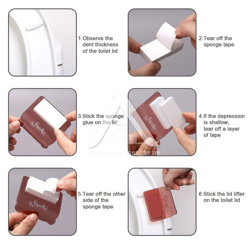 【𝗔𝗦𝗛】Toilet Lid Lifter Portable Flip Cover Sanitary Handle Toilet Lift Cover Handle Sticker马桶贴提盖器