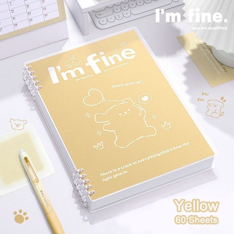 【𝗔𝗦𝗛】A5/B5 Puppy Loose-leaf Notebook, Coil Notebook, Multi-functional Diary Minimalist Notebook 线条小狗活页本