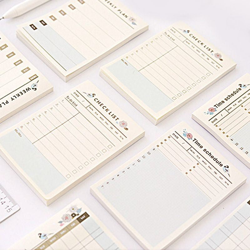 【𝗔𝗦𝗛】60 Sheets Personal Schedule Timetable Memo Pad Sticky Daily, Weekly, Monthly To Do List日程表计划本