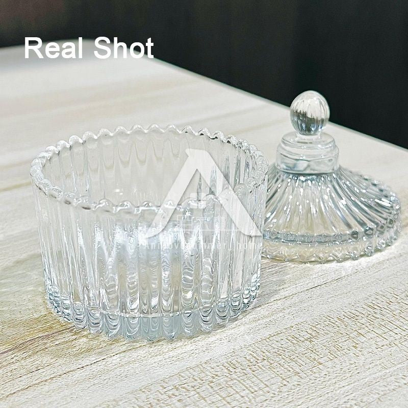 【𝗔𝗦𝗛】Candle Holder with Lid Tealight Glass Holder Candle Light Aromatherapy
