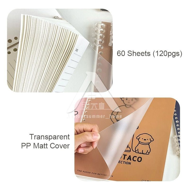 【𝗔𝗦𝗛】120 Pages B5 Notebook Planner Bullet Journal Student Notebook Diary Refillable Cover Loose Leaf 活页笔记本B5