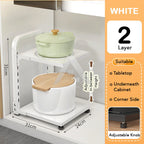 【𝗔𝗦𝗛】2-4 Tiers Adjustable Pot and Pan Rack Organizer Rak Bawah Sinki Kitchen Pot Storage 厨房收纳