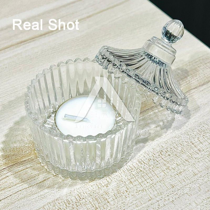 【𝗔𝗦𝗛】Candle Holder with Lid Tealight Glass Holder Candle Light Aromatherapy