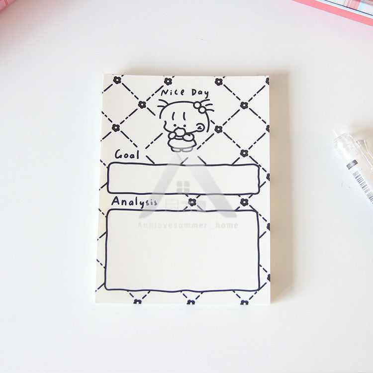【𝗔𝗦𝗛】50 Sheets Memo Pad📔Mini Notepad Bookmark Stationery Portable Journal Diary Buku Nota Comel迷你笔记本