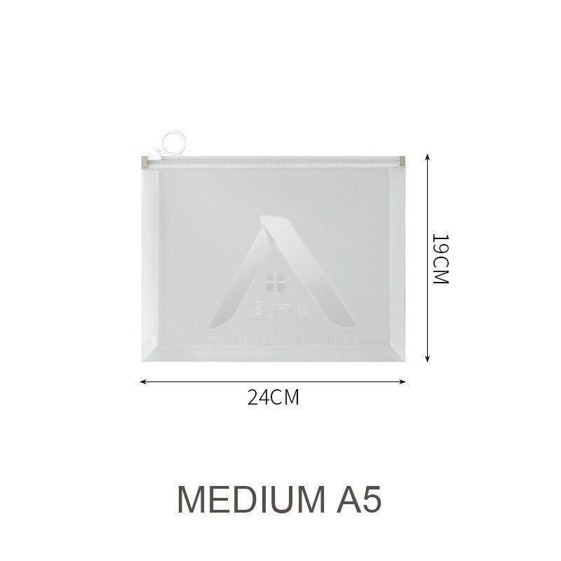 【𝗔𝗦𝗛】A4| A5| B6 （3 Bundle）Muji Matte Transparent Ring Zipper Student Cheap File Bag Supplies Waterproof Stationery 文具袋