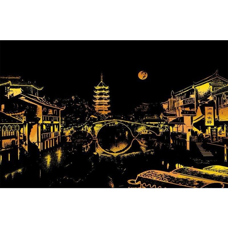 【𝗔𝗦𝗛】【BUY 2 FREE PEN】A3 Art Scratch Card (Gold)