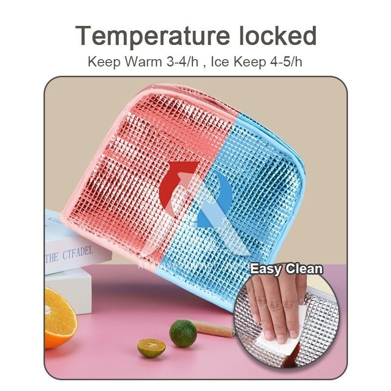 【𝗔𝗦𝗛】Candy Color Lunch Bag Portable Lunch Box Bag Lunch Bag Cartoon Lunch Bag for Kids and Adults 保温袋