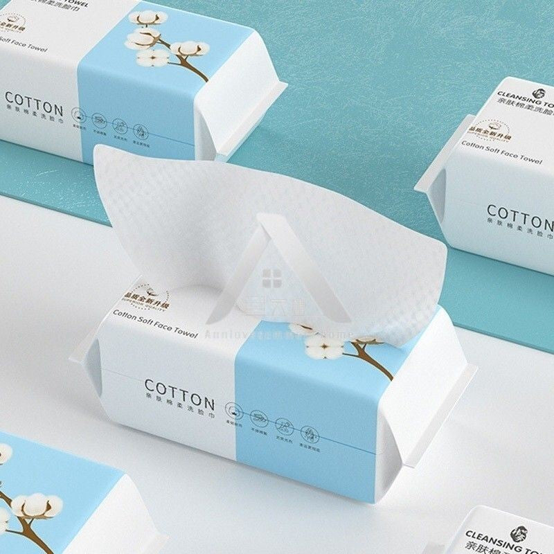 【𝗔𝗦𝗛】50pcs Thickened Soft Cotton Towel Disposable Facial Tissue Makeup Remover Towel一次性抽取式洗脸巾加厚