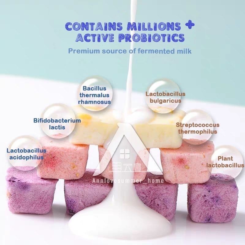 【𝗔𝗦𝗛】🔥Lowest Price Promo 50g| 100g❗️Large Cube Freeze Dried Yoghurt Yogurt Cube Mixed 3Fruits Kering SnacksKids冻干酸奶块健康零食
