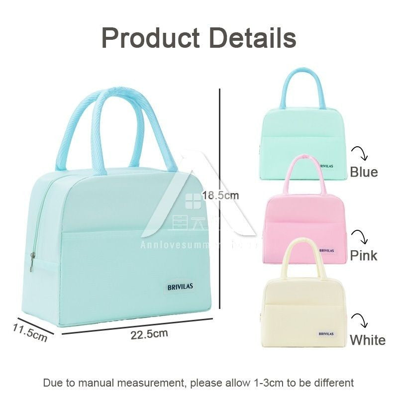 【𝗔𝗦𝗛】Candy Color Lunch Bag Portable Lunch Box Bag Lunch Bag Cartoon Lunch Bag for Kids and Adults 保温袋