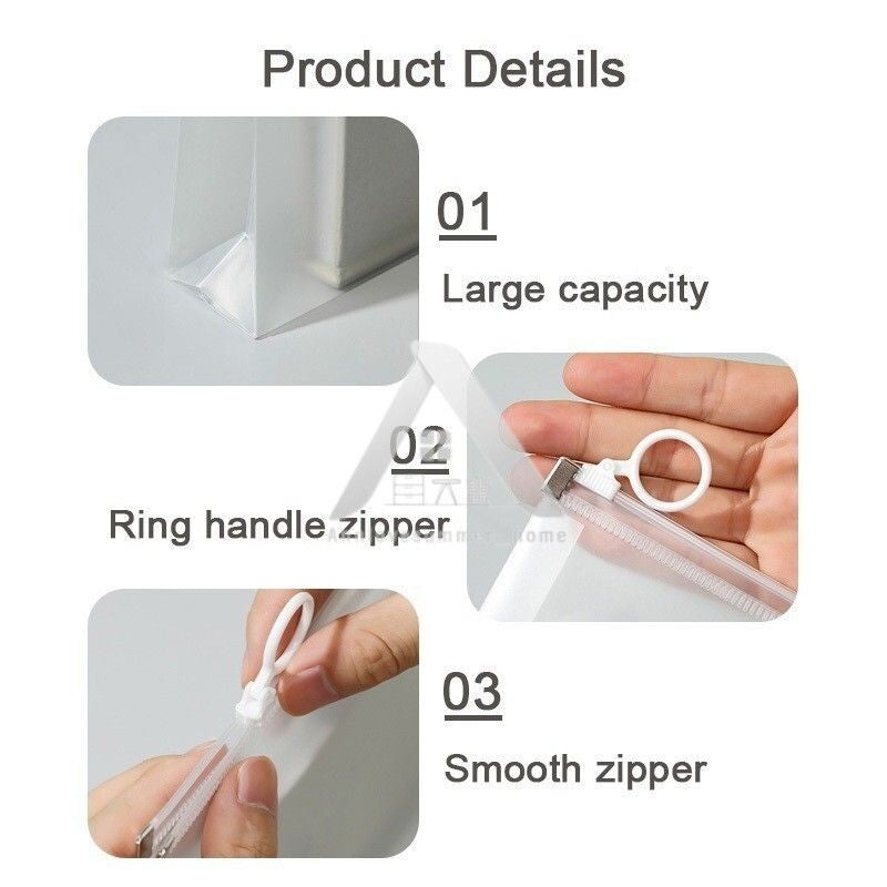 【𝗔𝗦𝗛】A4| A5| B6 （3 Bundle）Muji Matte Transparent Ring Zipper Student Cheap File Bag Supplies Waterproof Stationery 文具袋