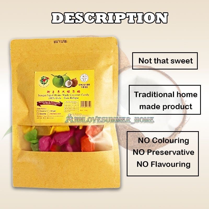 【𝗔𝗦𝗛】【和丰传统特产 Homemade Traditional】Pure Coconut & Ginger Candy Sg.Siput 手工椰子糖 & 姜粒糖 Gula Kelapa & Halia