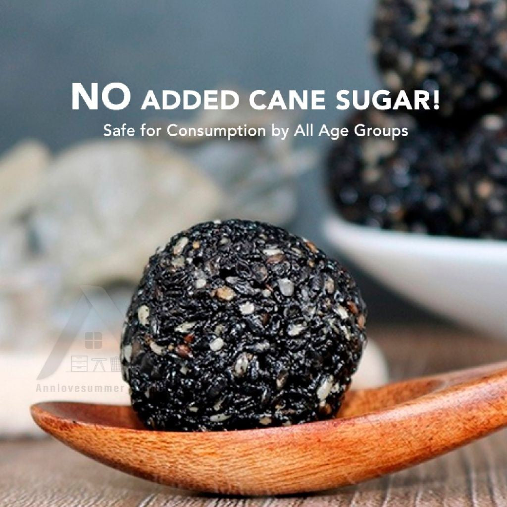 【𝗔𝗦𝗛】（Sugar-Free❗️NEW）Honey Black Sesame Rice Bean Balls Traditional Recipe Pure Natural healthy Snacks 200g健康黑发无糖纯天然黑芝麻