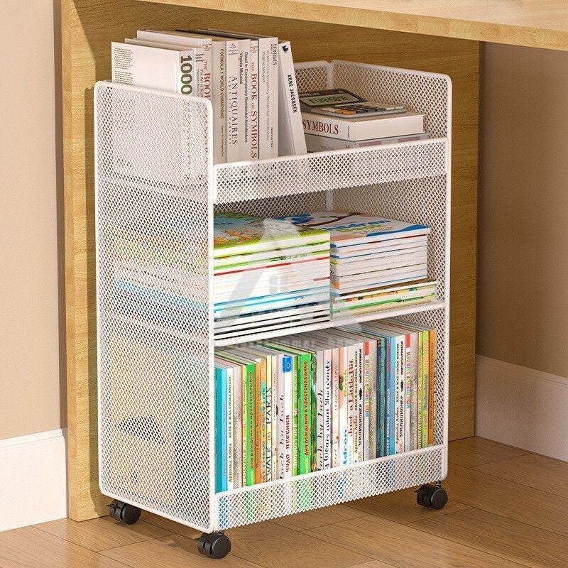 【𝗔𝗦𝗛】【Large Capacity🔥】2/3 LAYER UNDER TABLE BOOK STATIONERY MESH RACK 📚Multipurpose Shelf Shelve Rack Rak Besi 桌下书本大容量收纳