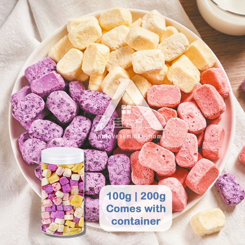 【𝗔𝗦𝗛】🔥Lowest Price Promo 50g| 100g❗️Large Cube Freeze Dried Yoghurt Yogurt Cube Mixed 3Fruits Kering SnacksKids冻干酸奶块健康零食