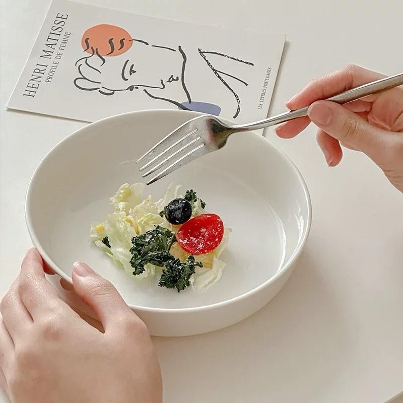 【𝗔𝗦𝗛】Salad Plate Ceramic (Circle/Rectangle)