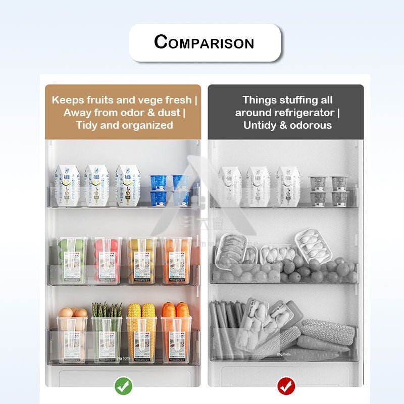 【𝗔𝗦𝗛】Plastics Fridge Storage with Handle