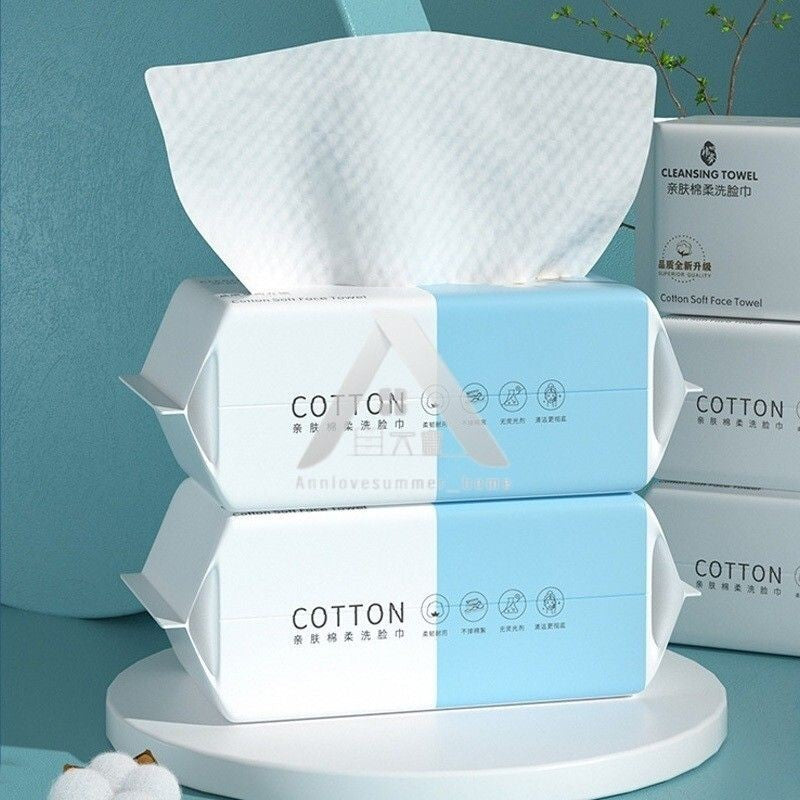 【𝗔𝗦𝗛】50pcs Thickened Soft Cotton Towel Disposable Facial Tissue Makeup Remover Towel一次性抽取式洗脸巾加厚
