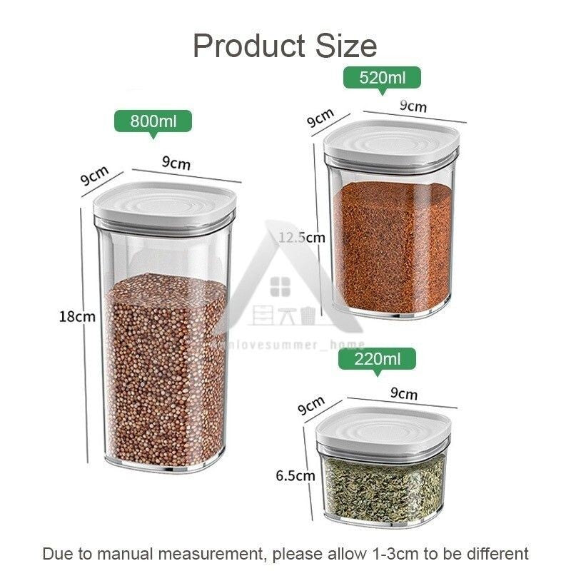 【𝗔𝗦𝗛】READY STOCK Premium Airtight Food Container Kedap Udara | Vacuum Seal Stackable Clear 密封食品罐