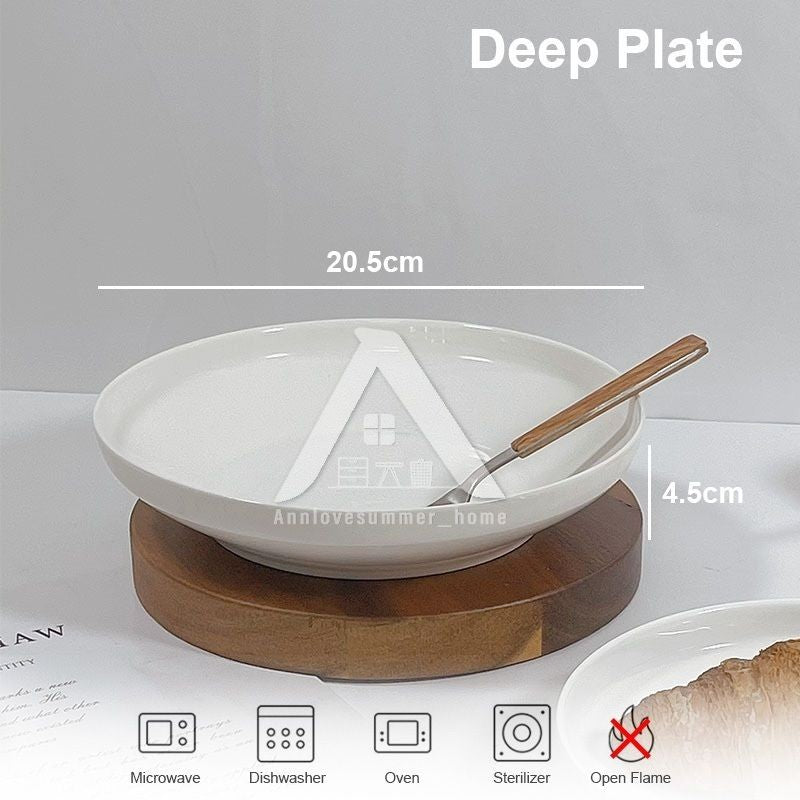 【𝗔𝗦𝗛】Nordic Ins Style Deep/Flat Plate Ceramic