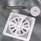 【𝗔𝗦𝗛】（10pcs 1 pack）Disposable Floor Drain Covers Bathroom Hair Filter Mesh with Grid Pattern - Insect and Clog Preventio