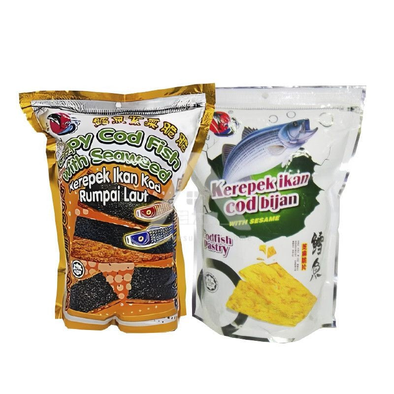 【𝗔𝗦𝗛】Whale Brand 60g Sedap Crispy Halal Kerepek Rumpai Laut Crispy Cod Fish With Seaweed Kerepek ikan cod bijan 鳕鱼紫菜芝麻脆片