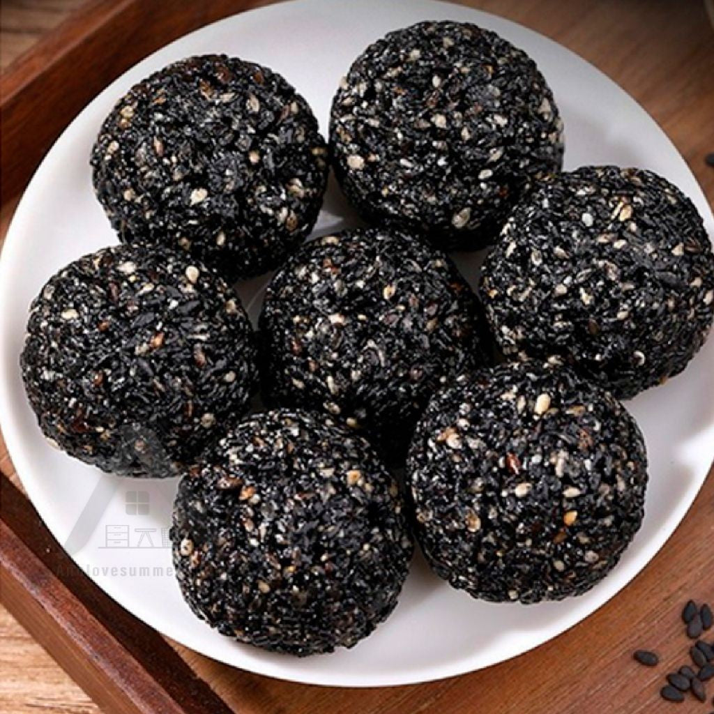 【𝗔𝗦𝗛】（Sugar-Free❗️NEW）Honey Black Sesame Rice Bean Balls Traditional Recipe Pure Natural healthy Snacks 200g健康黑发无糖纯天然黑芝麻