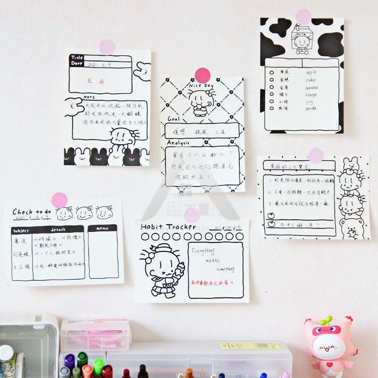 【𝗔𝗦𝗛】50 Sheets Memo Pad📔Mini Notepad Bookmark Stationery Portable Journal Diary Buku Nota Comel迷你笔记本