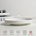 【𝗔𝗦𝗛】Nordic Flat Plate Ceramic Collection Dinner Plate Tableware Kitchenware 北欧白陶瓷碟 Pinggan Bulat Seramik