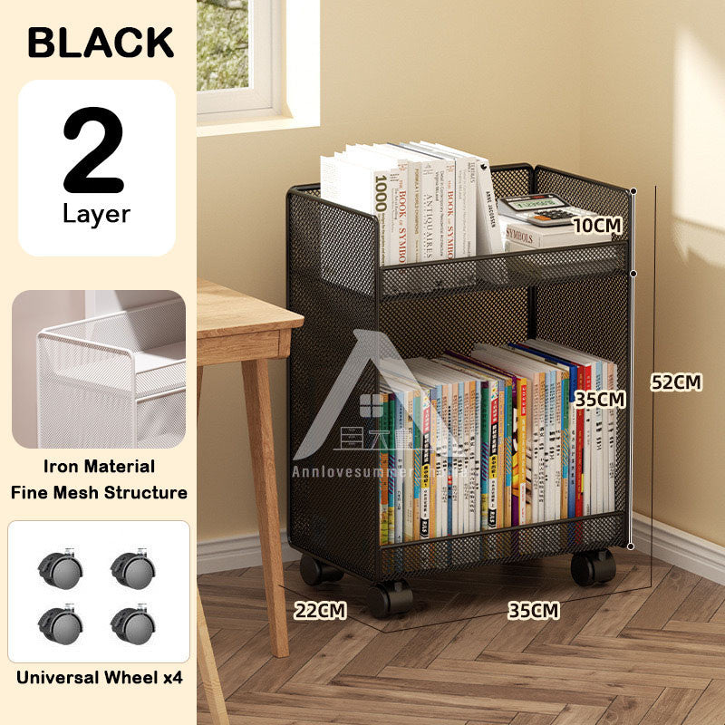 【𝗔𝗦𝗛】【Large Capacity🔥】2/3 LAYER UNDER TABLE BOOK STATIONERY MESH RACK 📚Multipurpose Shelf Shelve Rack Rak Besi 桌下书本大容量收纳