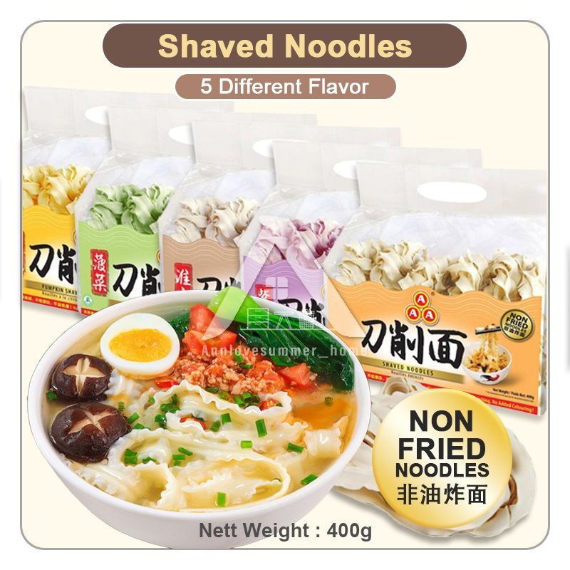【𝗔𝗦𝗛】AAA SPINACH| PUMPKIN| YAM SHAVED NOODLE🔥👍【HEALTHY LOW CARB 6'pc 400g】菠菜 紫薯 南瓜 山药健康无添加刀削面0脂肪无糖高饱腹