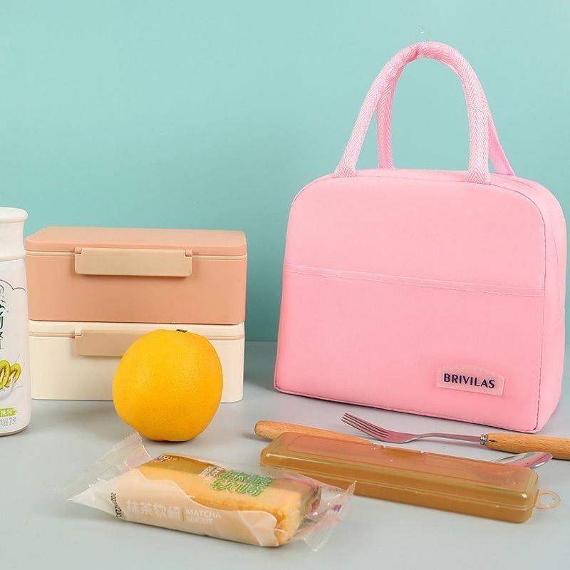 【𝗔𝗦𝗛】Candy Color Lunch Bag Portable Lunch Box Bag Lunch Bag Cartoon Lunch Bag for Kids and Adults 保温袋