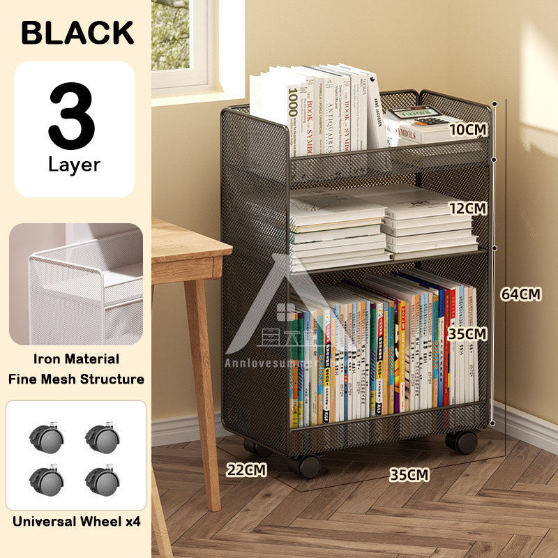 【𝗔𝗦𝗛】【Large Capacity🔥】2/3 LAYER UNDER TABLE BOOK STATIONERY MESH RACK 📚Multipurpose Shelf Shelve Rack Rak Besi 桌下书本大容量收纳
