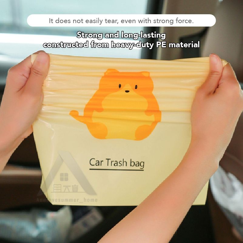 【𝗔𝗦𝗛】Thick（15pcs/pack）Disposable Car Trash Bag Rubbish Stick Portable Plastic Storage Bag  Sticky Type Garbage Bag 车载垃圾袋