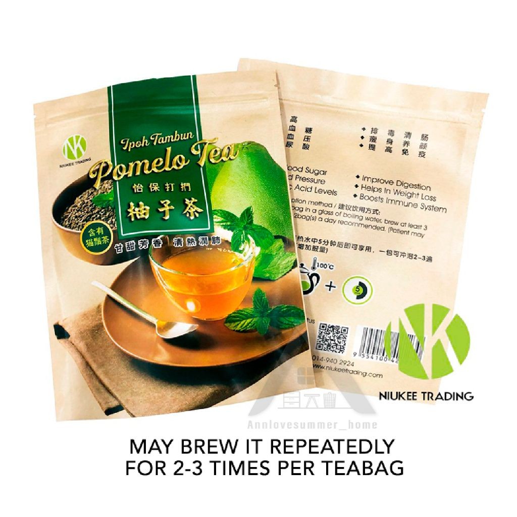 【𝗔𝗦𝗛】Authentic Ipoh Tambun Pomelo Tea Cat's Whiskers Herb Tea（3gx10 teabag) 怡保打扪柚子猫须茶【降三高 降胆固醇】| Teh Pomelo