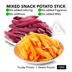 【𝗔𝗦𝗛】【100g ❌Salt】Mixed Snack Potato Stick Purple Potato Sweet Potato Kids Snack 紫薯脆 红薯脆 Potato Kering Ubi Kentang Rangg