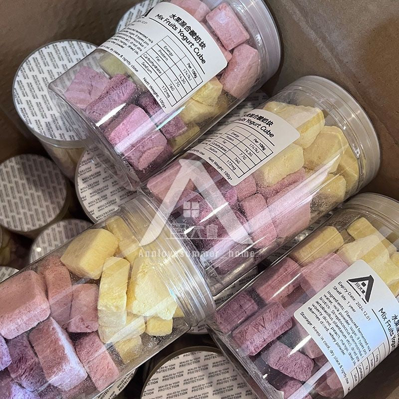 【𝗔𝗦𝗛】🔥Lowest Price Promo 50g| 100g❗️Large Cube Freeze Dried Yoghurt Yogurt Cube Mixed 3Fruits Kering SnacksKids冻干酸奶块健康零食