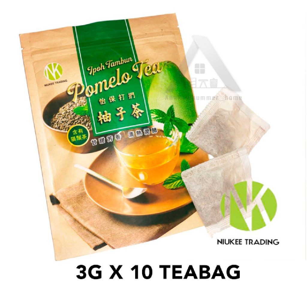 【𝗔𝗦𝗛】Authentic Ipoh Tambun Pomelo Tea Cat's Whiskers Herb Tea（3gx10 teabag) 怡保打扪柚子猫须茶【降三高 降胆固醇】| Teh Pomelo