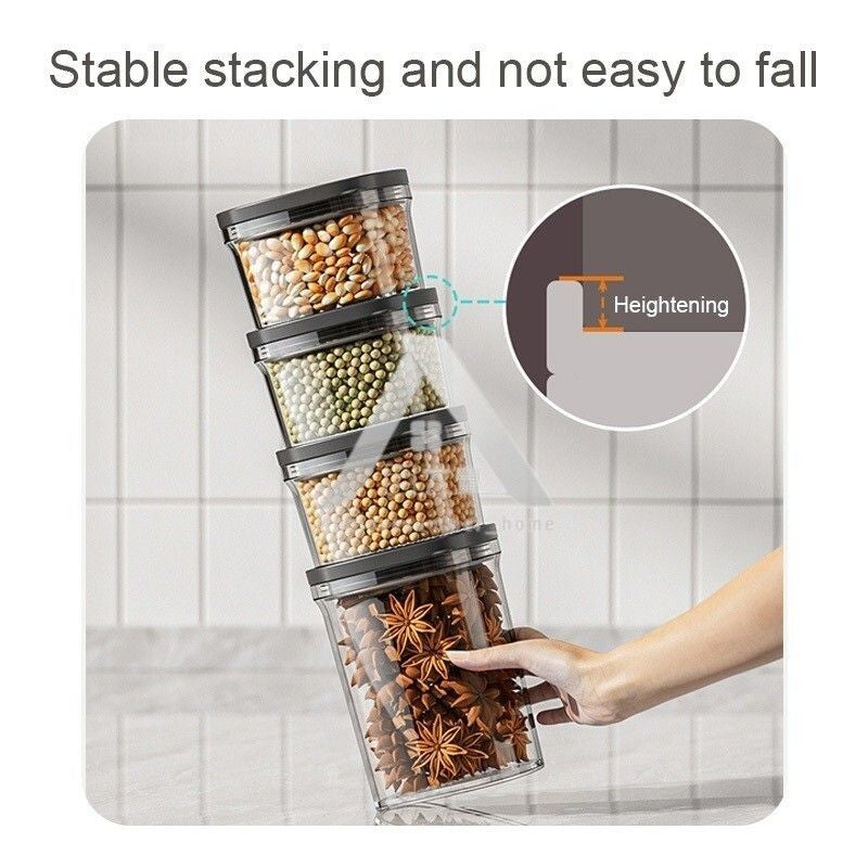 【𝗔𝗦𝗛】READY STOCK Premium Airtight Food Container Kedap Udara | Vacuum Seal Stackable Clear 密封食品罐