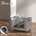 【𝗔𝗦𝗛】FOLDABLE Storage Bookshelf Desktop Book Storage Basket Folding Organizer with Wheels Multi-purpose Storage Box折叠收纳筐