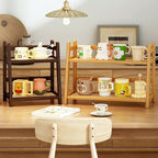 【𝗔𝗦𝗛】Table Storage Rack Desktop Organizer Tabletop Kitchen Racks Integrated Ladder Racks Rattan 置物架