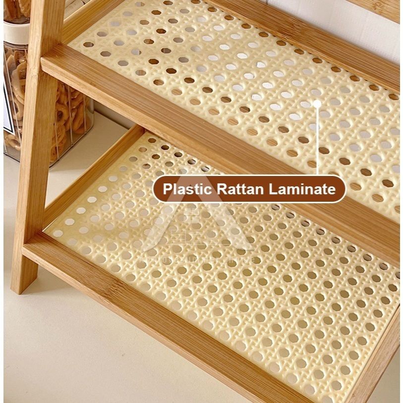 【𝗔𝗦𝗛】Table Storage Rack Desktop Organizer Tabletop Kitchen Racks Integrated Ladder Racks Rattan 置物架