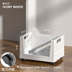 【𝗔𝗦𝗛】FOLDABLE Storage Bookshelf Desktop Book Storage Basket Folding Organizer with Wheels Multi-purpose Storage Box折叠收纳筐