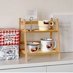 【𝗔𝗦𝗛】Table Storage Rack Desktop Organizer Tabletop Kitchen Racks Integrated Ladder Racks Rattan 置物架
