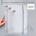 【𝗔𝗦𝗛】FULL SET❗️Muji Metal A5/A4/B5 Transparent Cover Straps & Divider Page Student Notebook Journal Inner Page Refill笔记本