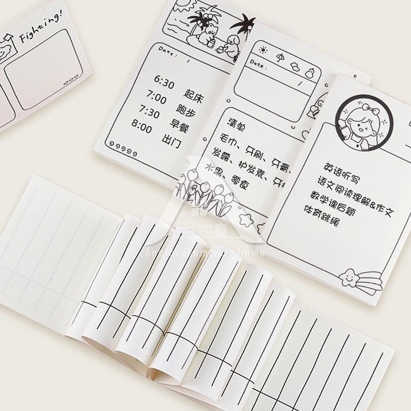 【𝗔𝗦𝗛】50 Sheets Memo Pad📔Mini Notepad Bookmark Stationery Portable Journal Diary Buku Nota Comel迷你笔记本