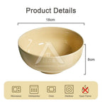 【𝗔𝗦𝗛】Creamy Thick Ceramic Bowl Vintage Style Soup Bowl Noodle Bowl Salad Bowl Mangkuk Sup 复古奶黄陶瓷碗