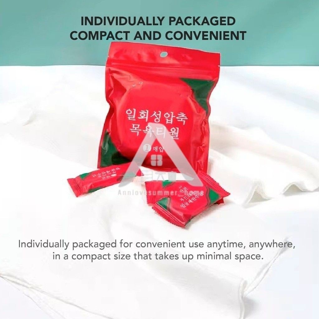 【𝗔𝗦𝗛】Disposable Compressed Bath Towels 100% Cotton
