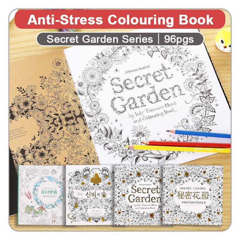 【𝗔𝗦𝗛】Only RM9.9❗️96 pages Secret Garden Series Coloring Book Thick Colouring Book Stress Relieve BookBukuWarna秘密花园填色本