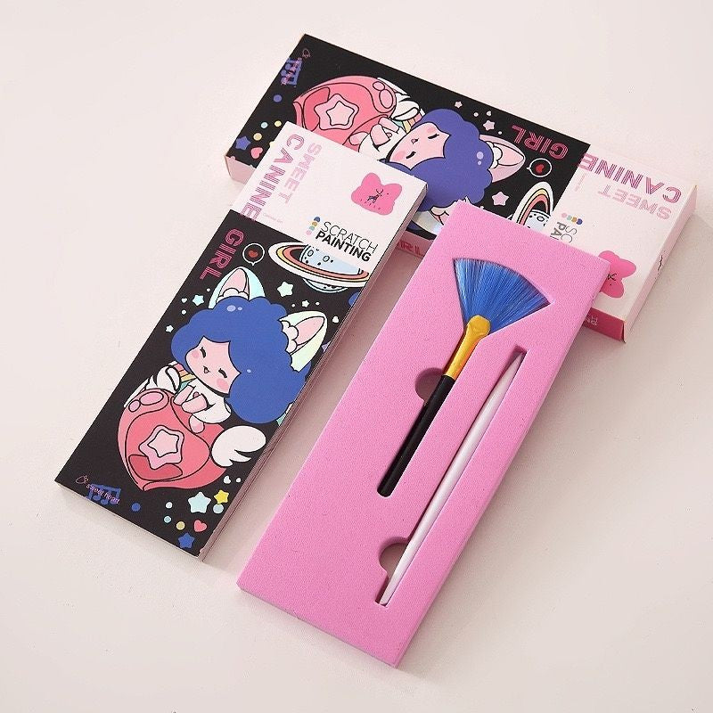 【𝗔𝗦𝗛】(20pcs 1 set)  Bookmark Scratch Card🔖 ✒️Adult Fun Art Gift Kid Game Stress Relieve Kad Gorek 书签刮画